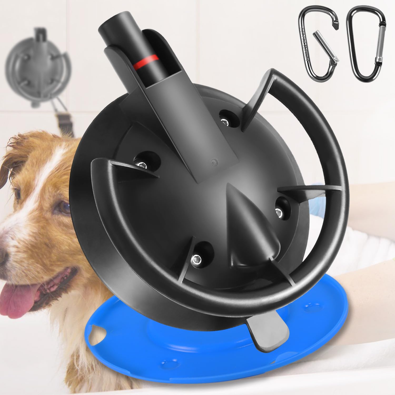 Photo 1 of HLOGREE Heavy Duty Dog Bathing Suction Cup for Large Dog Within 110LBS, Pet Dog Cat Bath Holder Suction Cup Anchor for Grooming Bathtub Restraint, for Shower, Bathing, Blowing, Trimming - NO Leash