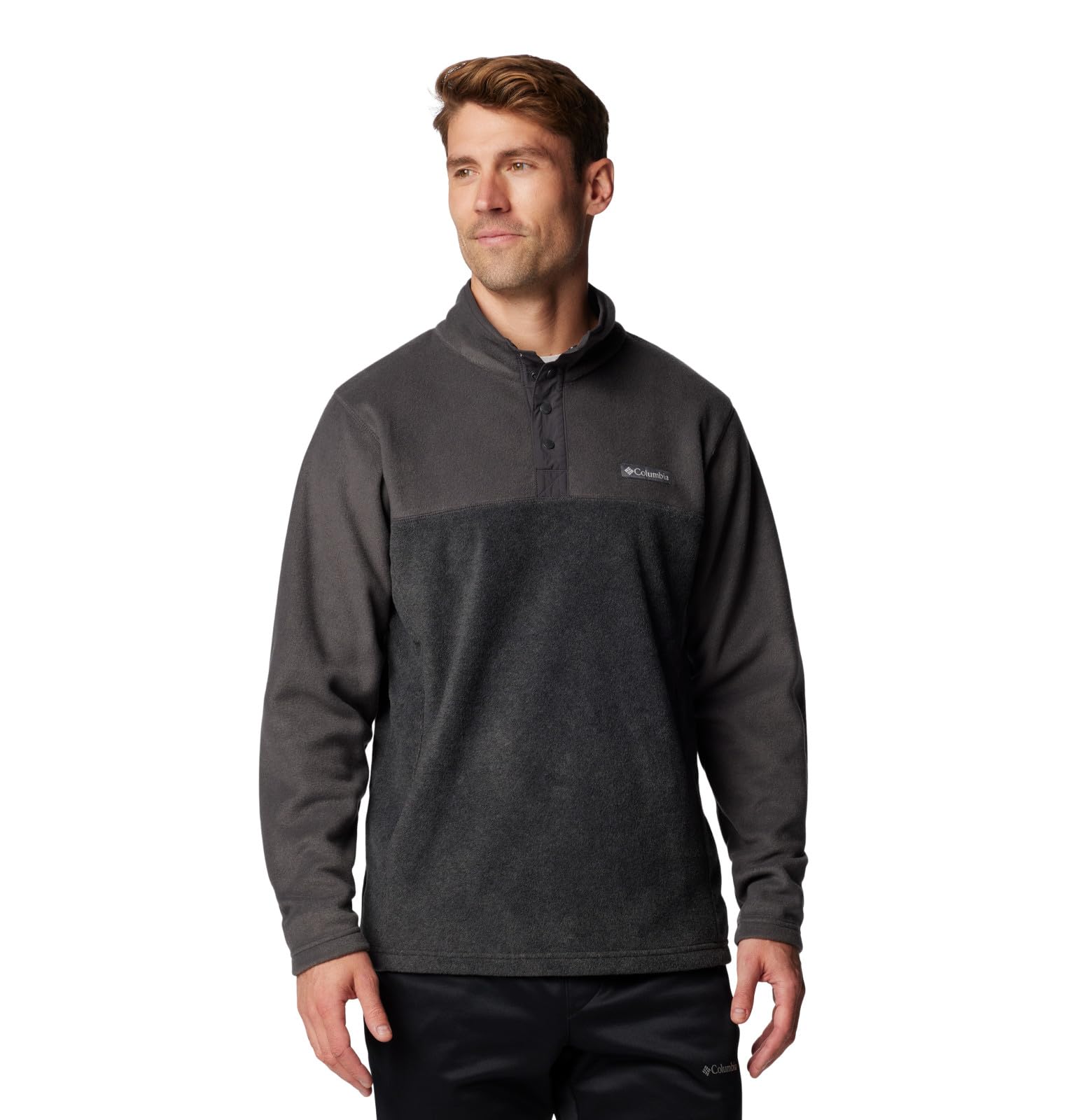 Columbia Men's Steens Mountain Half Snap II, Charcoal Heather/Shark, 1X Big Image