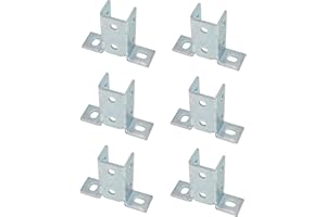 ASTAMOTOR 8 Hole Wing Shape 90 Degree Fitting Connector Bracket Braces Fit for 1/2" Bolt in 1 5/8" Strut Channel, 6 Pack