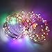 ErChen Dual-Color Solar Powered LED String Lights, 33FT 100 LEDs Remote Control Color Changing 8 Modes Copper Wire Decorative Fairy Lights for Outdoor Garden Patio (Warm White, Multicolor)