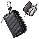 Yourkar Faraday Bag for Car Keys, Anti-Theft Faraday Carbon Fiber Key Fob Holder Storage with Zip, Portable Signal Blocking Auto Key Protector Zipper Pouch, Car Accessories