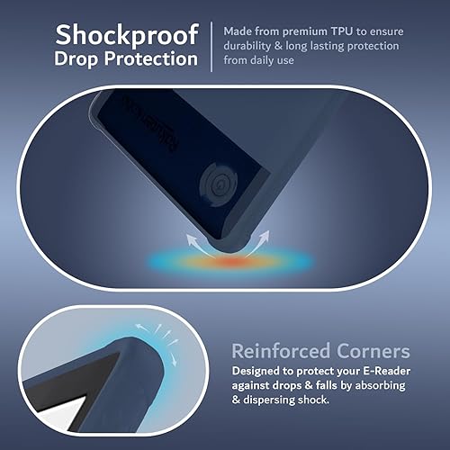 TUDIA Rugged Fit Designed For Kobo Clara 2E Case 6", [SKN] Shockproof Anti-Yellowing Slim Grip Lightweight TPU Skin Bumper Reinforced Corner Drop - View #5