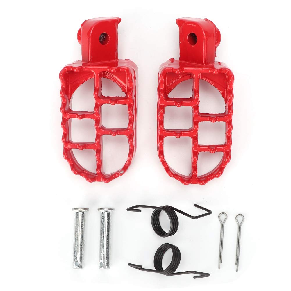 Qiilu Motorcycle Foot Pegs Kit, 2 pcs Universal Aluminum Alloy Motorcycle Dirt Bike Rider Passenger Footrest Pegs Footstools Floorboards.-for crf 50 foot pegs for Dirt bike foot pegs