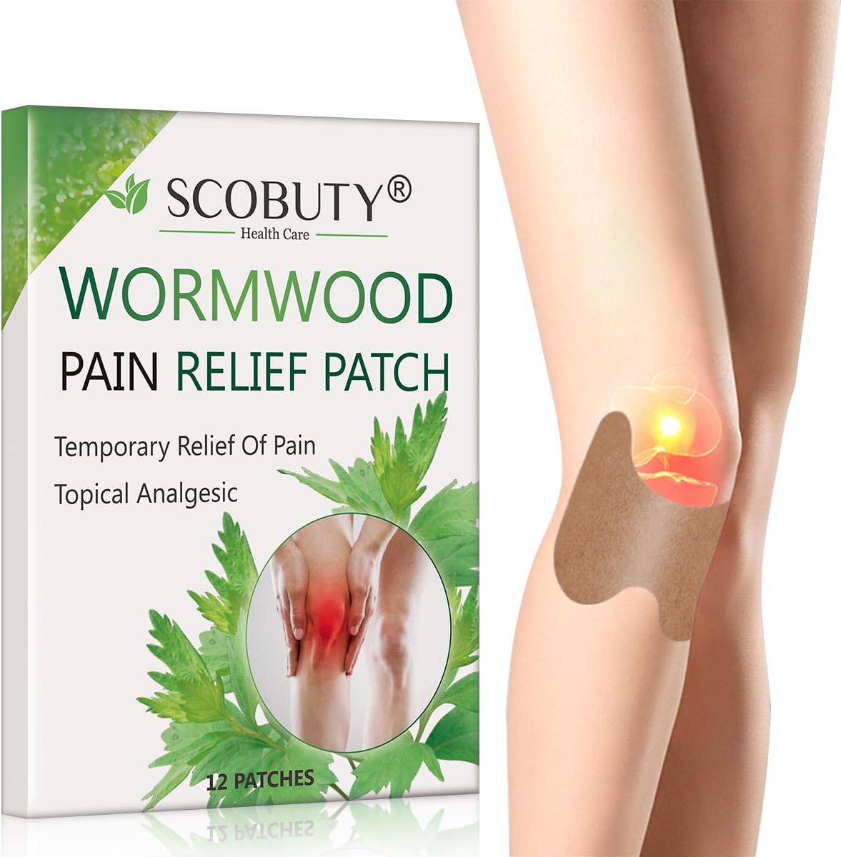 Knee Paste, Large Patch Maximum Strength, Muscle and Joint Relief Patch, Organic All Natural Formula,Up to 24 Hours, Promote Blood Circulation, 12 PCS: Health & Personal Care