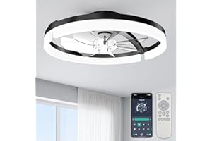 Ceiling Fans with Lights, 18-inch Low Profile Ceiling Fan with APP and Remote Control, 3000-6000K & Brightness Dimmable Fande