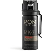 POM MK3 Pepper Spray, Belt Clip Model, Maximum Police Strength OC with UV Marking Dye, Quick Flip Top Safety, 360&deg; Performance At Any Angle, Powerful Accurate Stream, 18 ft Range, 1.8 fl oz