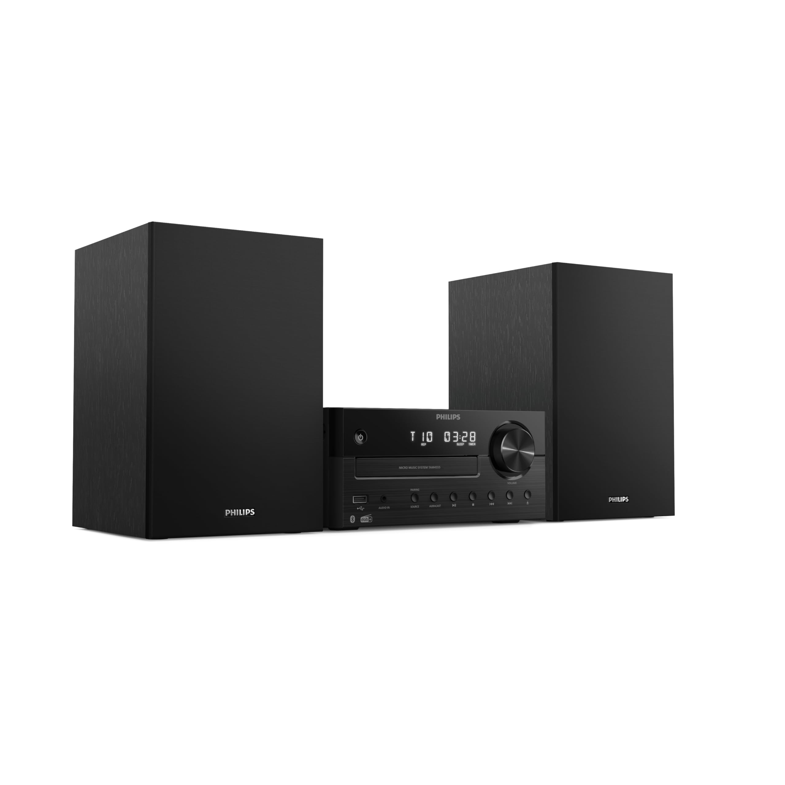 Philips TAM4555 Mikro-Hi-Fi-Anlage – 100 W, Bassreflex, DAB+/UKW, CD, USB, Audio-Eingang, Bluetooth 5.4, Auracast, Fernbedienung, digitale Soundvoreinstellungen, umweltfreundliche Verpackung 2