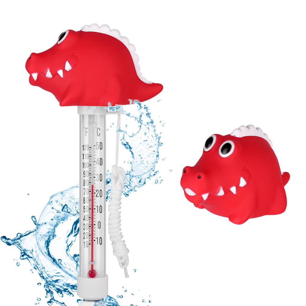 OFFCUP Floating Pool Thermometer, Floating Water Thermomete Swimming Pool Thermometer for All Outdoor & Indoor Swimming Pools (Dinosaur)