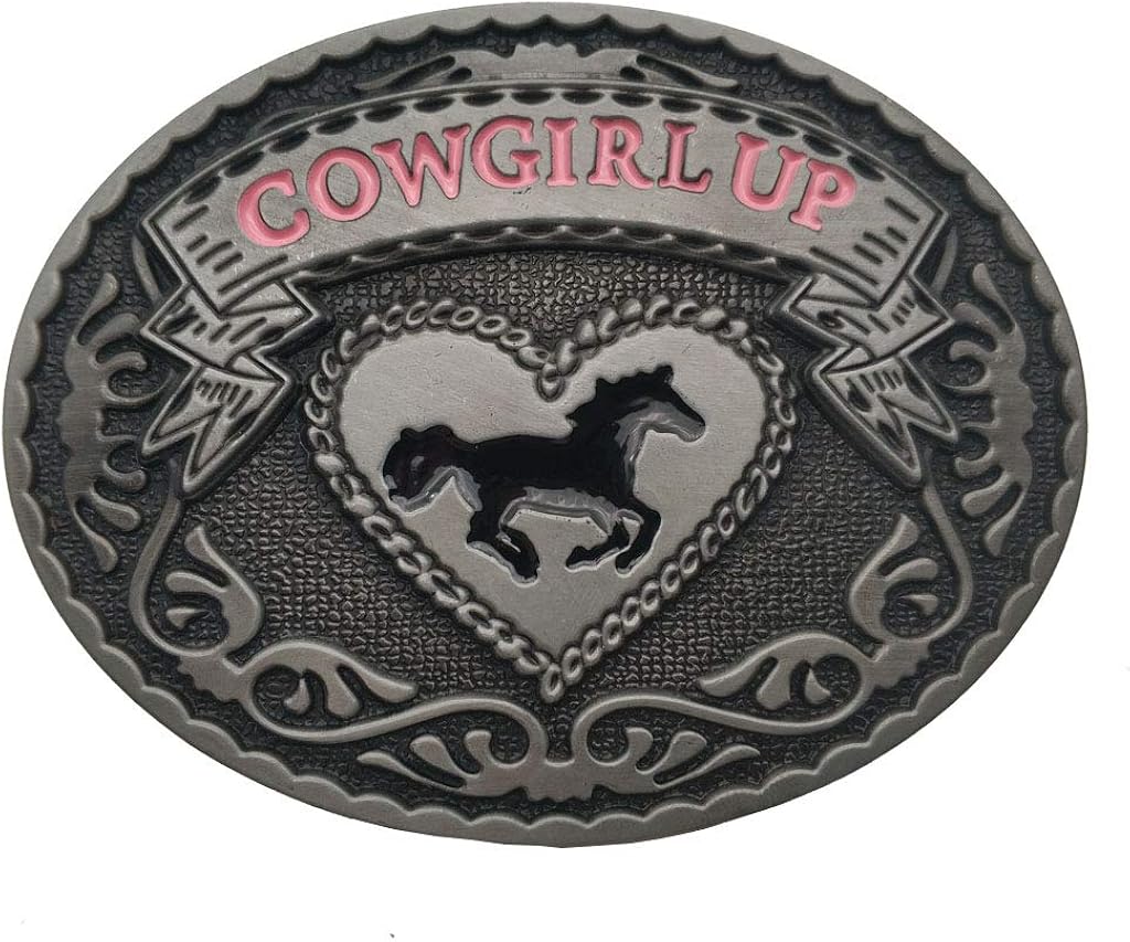 Womens Cowgirl Up Rodeo Western Horse Oval Belt Buckle Amazon.co.uk