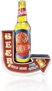 ACECAR Bar Wall Decorations,Vintage Metal Sign,Industrial Style Wall Hanging Sign,Tin Decor for Apartment,Home,Bar or Cafe Wall Decoration–Battery Operated