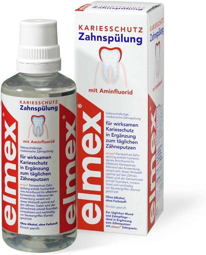 Elmex Zahnspülung Kariesschutz mit Aminfluorid Inhalt: 400ml Damit Ihre Zähne vor Karies geschützt sind. Mundspülung: Amazon.de: Drogerie & Körperpflege - Elmex Fluorid Gel