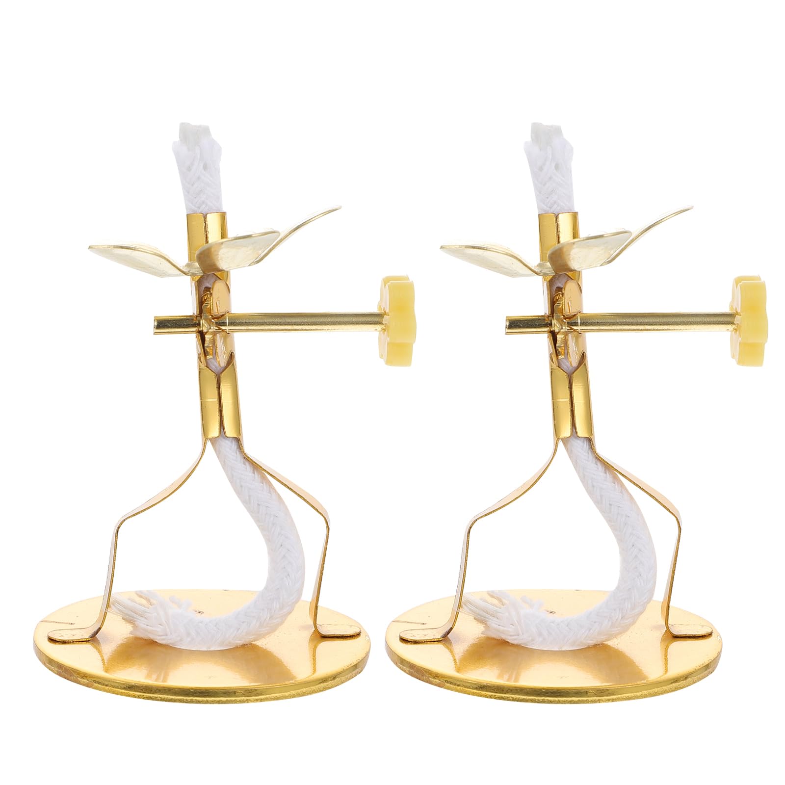 Zerodeko Adjustable Metal Oil Lamp Wick Holder 2Pcs Dimmable Burner Base for Candle Wick Holders Home Decor Suitable for Pooja and Indoor Lighting