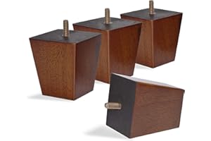 WEKIS Solid Wooden Furniture Legs 3 Inch, Natural Wood Mid Century Legs for Furniture Replacements for Couch Legs, Sofa Legs, Bench Legs, Ottoman Legs, Bed Legs, Cabinet Legs, Set of 4