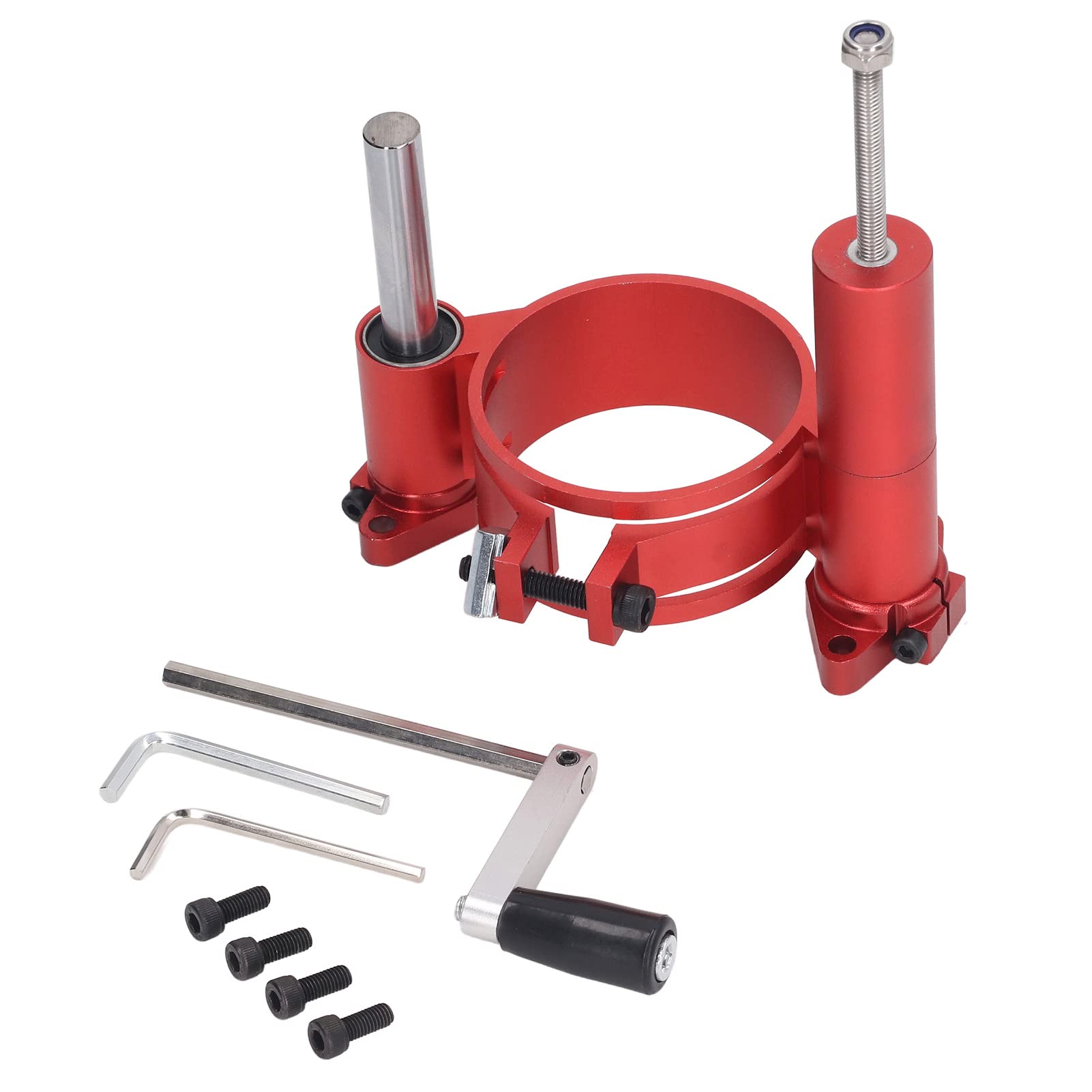 Router Lift Router Table Insert Plate Lift Base, Router Table Lift Base Under Table Router Base with Hand Crank Handle for 63.8 to 65mm Diameter Motors, Max Lift 47mm Woodworking Lifting Table Base