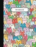 Notebook: Cute Colorful Cats College Ruled Lined Pages (Composition Book, Journal) (8.5 x 11 Large) by Two Hoots Book Co