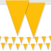 100ft Pennant Safety Flags Outdoor Banner Warning Flagging Banner Marking for Grand Opening Parking Lot Events, Construction Site, Traffic Control, Sporting Events, 7x10inch(Yellow)