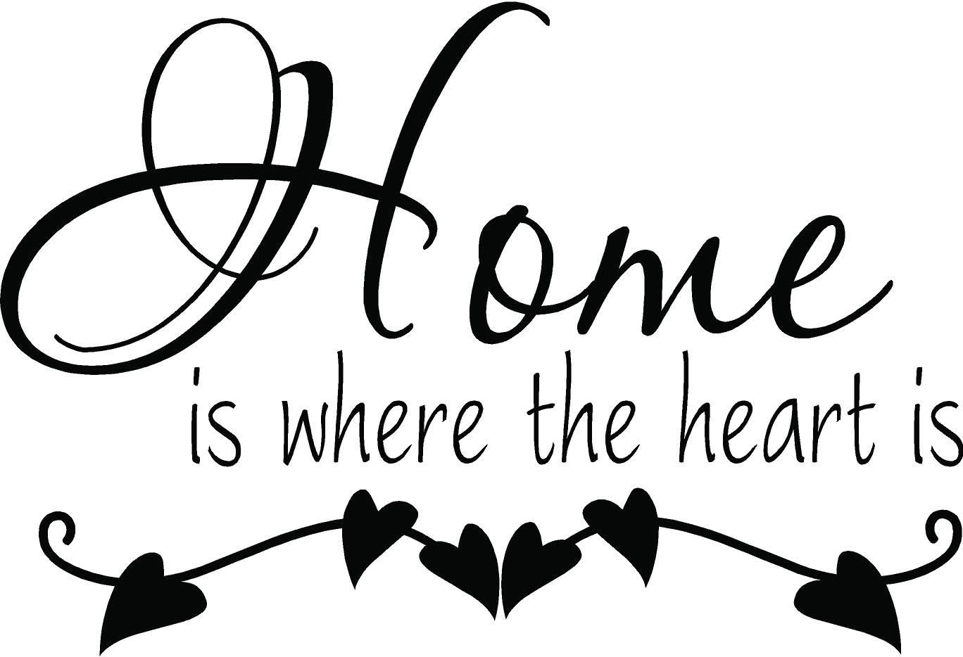 Amazon Com Home Is Where The Heart Is Family Wall Art Cute Vinyl Wall Art Saying Decal Graphics Matte Black Wall Art Wall Sayings Kitchen Dining