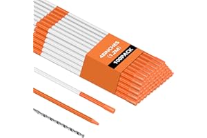 Driveway Markers,100PCS Driveway Reflective Safety Markers, 48 inch Snow Stakes with Highly Visible Reflective Tape, Fibergla