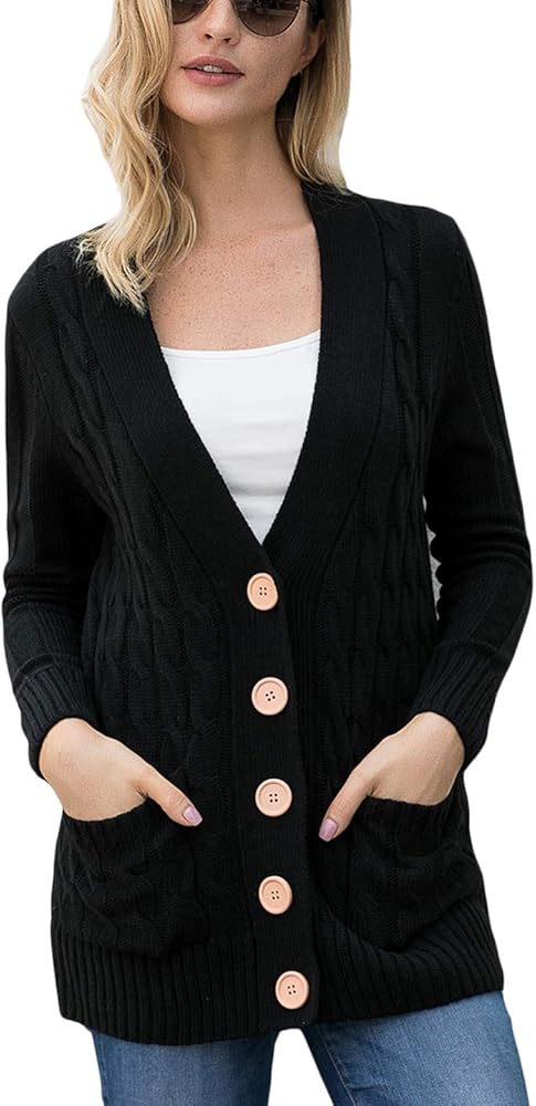 black chunky cardigan plus size