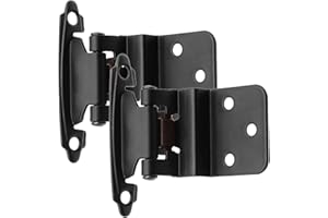 DONANIM 50 Pack (25 Pairs) 3/8" Inset Matte Black Cabinet Hinge,Self Closing Hinges for Kitchen/Bathroom/Furniture Cabinets & Doors,Decorative Cabinet Hardware Kitchen Cabinet Hinges