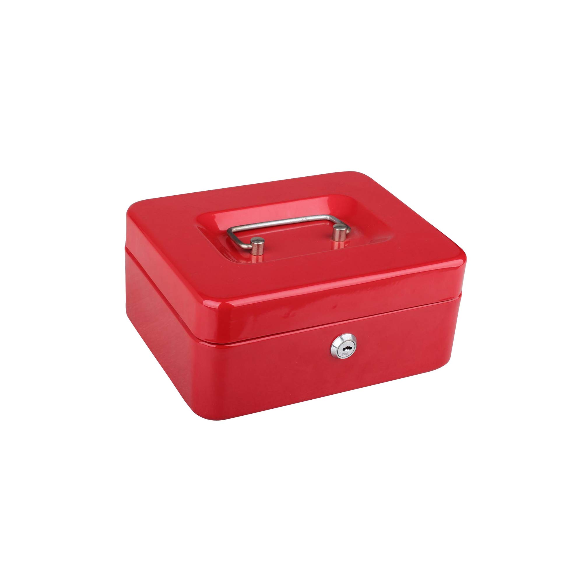 Tech Traders TTCB 8-Inch Metal Cash Box with Money Tray- 2 Keys