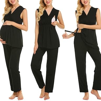 Amazon.com: Aimado - Conjunto de ropa de dormir de lactancia materna, algodón y pajamas, talla S-XXL, XXL: Clothing