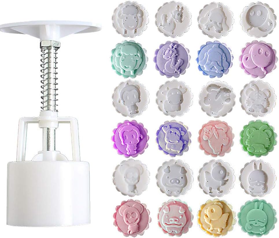 KINGWani Mooncake Mold for Easter, Mooncake Mold Flower Mid-autumn Festival Hand Press Moon Cake Cutter Molds Set Kitchen，Dining & Bar, St. Patrick's Day Gift