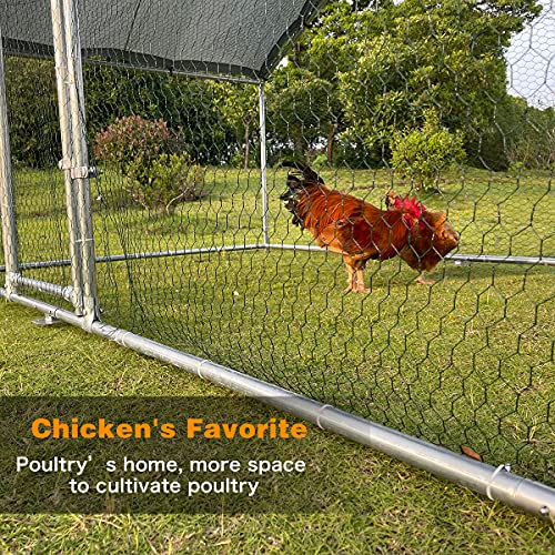 Hiwokk Large Metal Chicken Coop Walkin Poultry Cage Chicken Run Duck