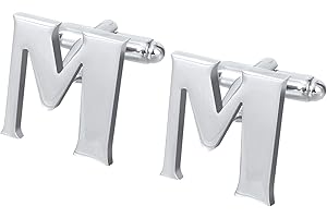 Salutto Men's Alphabet Cufflinks 1 Pair with Gift Box