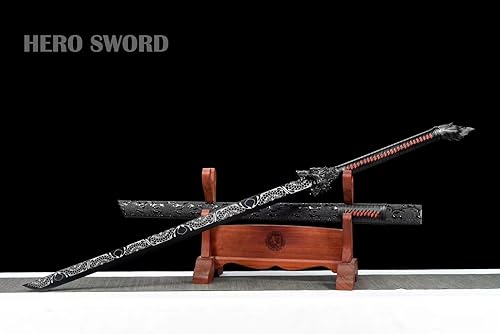 HERO SWORD Battle Ready Black Dragon Sword,Broadswords,Chinese