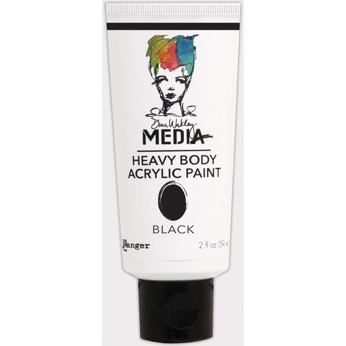 Ranger Dina Wakley Media Heavy Body Acrylic Paint 2oz-Black,