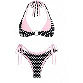 seamoly Leopard Print Contrast Color Double Layer O Ring 2 in 1 Bikini Set