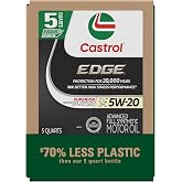 Castrol EDGE 5W-20 Advanced Full Synthetic Motor Oil, 5 Quarts, Eco Pack