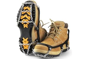 Pecube Ice Cleats for Shoes and Boots Winter Traction Cleats Men Women Anti Slip Ice Grips Boot Chains Crampons for Hiking Wa