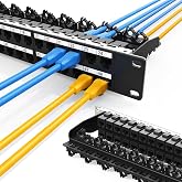 Enmane 1U 48 Port Patch Panel Cat6A Keystone RJ45 (EC Listed) UTP Network Patch Panel with Smart Cable Management for 19 Inch Rackmount