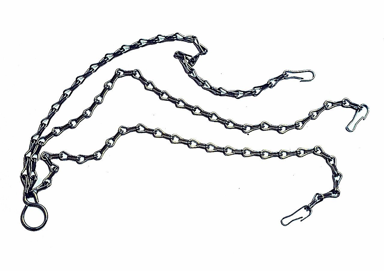 Tildenet 400mm/ 16-inch 3-Leg Hanging Basket Chain, Silver