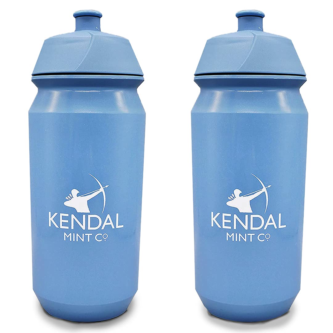 Kendal Mint Co. KMC Bio Drinks Bottle/Bidon for Cycling 500ml | 100& Biodegradable | Easy Squeeze | Leak Proof Locking Cap (Niagara Blue (Pack Of 2))
