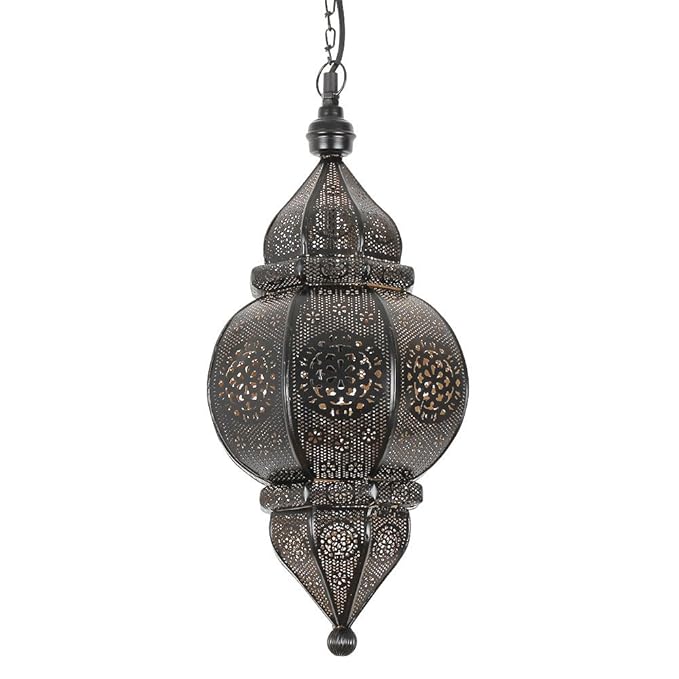 albena shop 71-0195 Kaja orientalische Lampe H 50cm / ø 23cm (schwarz)