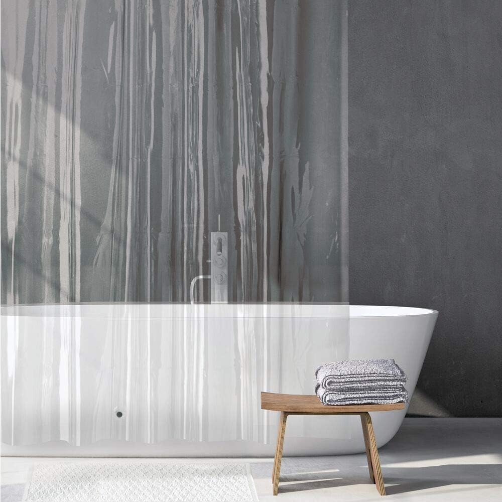 mDesign Plastic, Mold/Mildew Resistant, PEVA Shower Curtain Liner for Bathroom Showers and Bathtubs - 3 Gauge - 2 Pack - Clear: Home & Kitchen