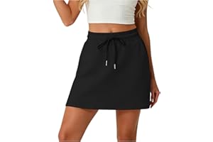 FZYLQY Skorts for Women Drawstring Athletic Tennis Skirts High Waist Skorts Tummy Control Sports Mini Skirts with Pockets