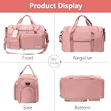 Flintronic Duffel Bag Foldable 50L Pink Large Holdall Wet Dry Pocket Gym Travel view 9