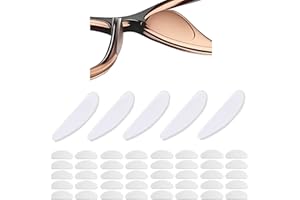 AETUXU Eyeglass Nose Pads,40Pack Silicone Nose Pads for Glasses,Professional Adhesive Glasses Noses Grips Non Slip for Eyeglasses Sunglasses,1mm,Clear.