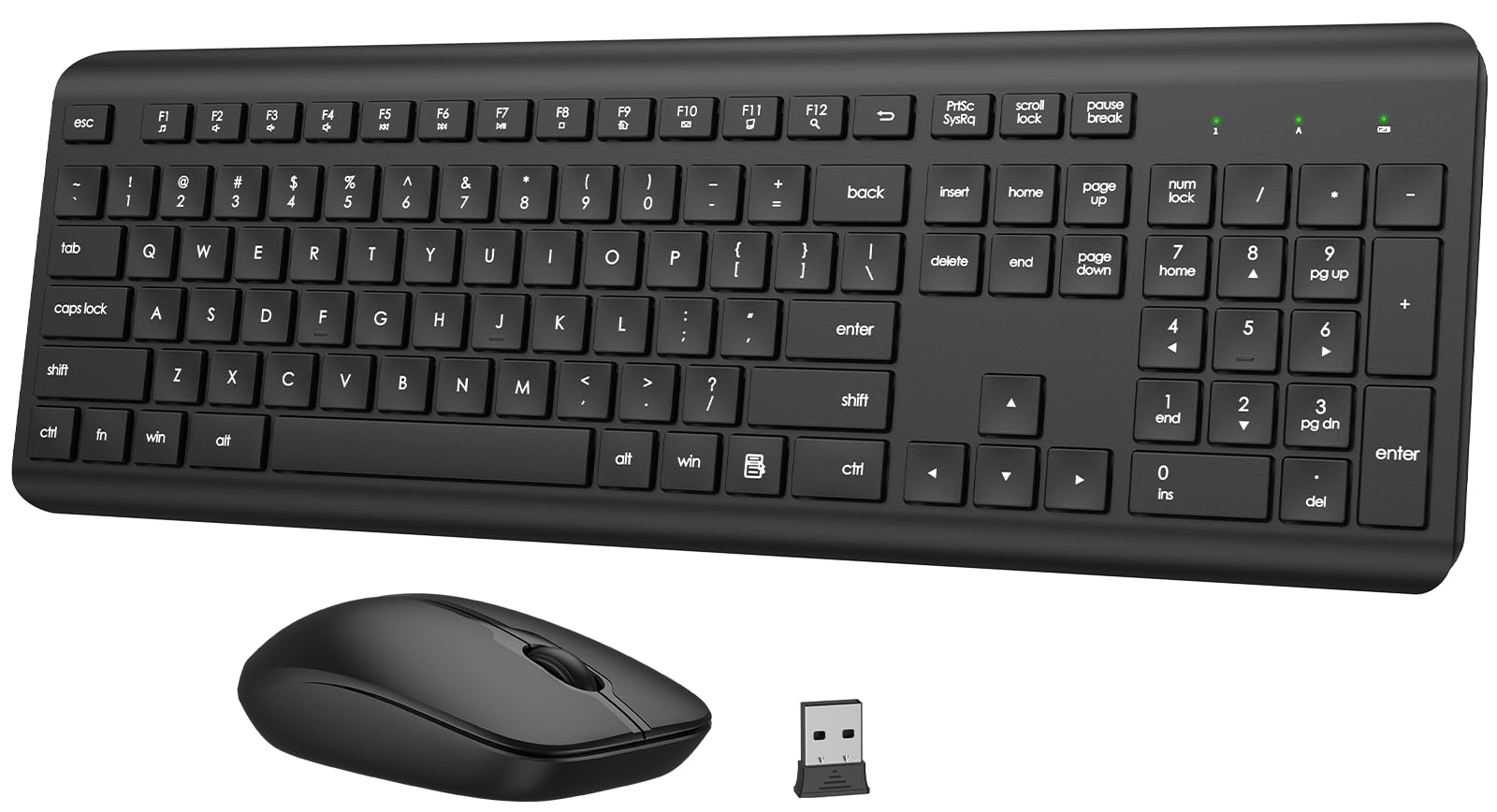 Photo 1 of Wireless Keyboard and Mouse Combo, Full-Size Silent Ergonomic Keyboard and Optical Mouse, Long Battery Life, 2.4GHz Lag-Free Cordless Mice Keyboard for Computer, Mac, Laptop, PC, Windows