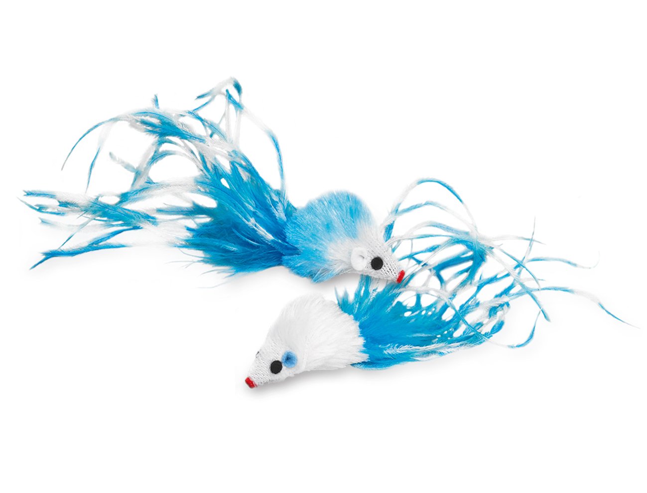 Nobby Plush Mouse with Feather, 5 cm, 2 Pieces