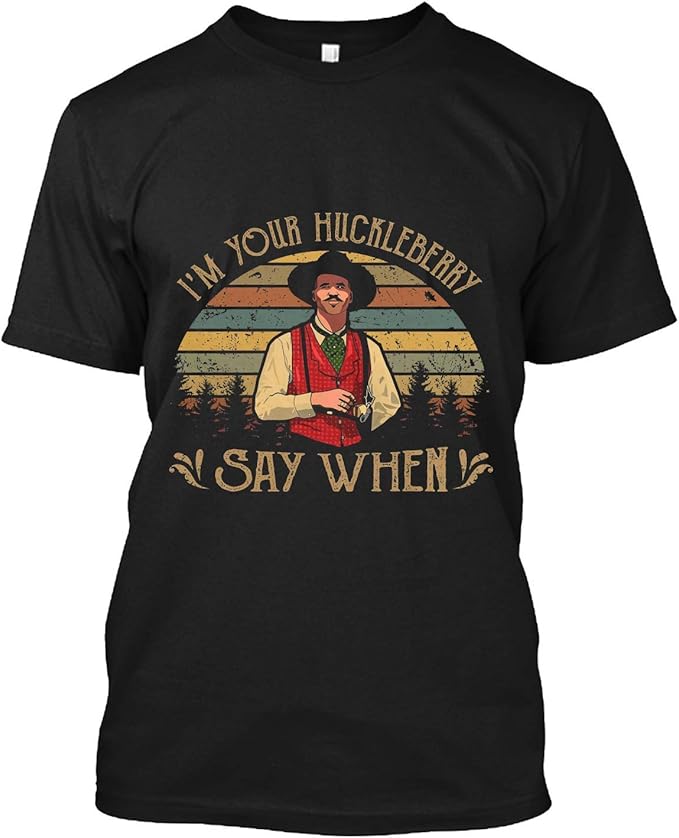 Amazon.com: Mens Im Your #Huckleberry Say When Vintage T Shirt Gift Tee for Men Women Black 