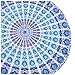 ANOKHI ART Cotton Indian Tapestry Mandala Roundies Beach Throw Indian Round Blue Yoga Mat Picnic Mat Table Throw Hippy Boho Gypsy Tablecloth Tapestries Sofa Cover