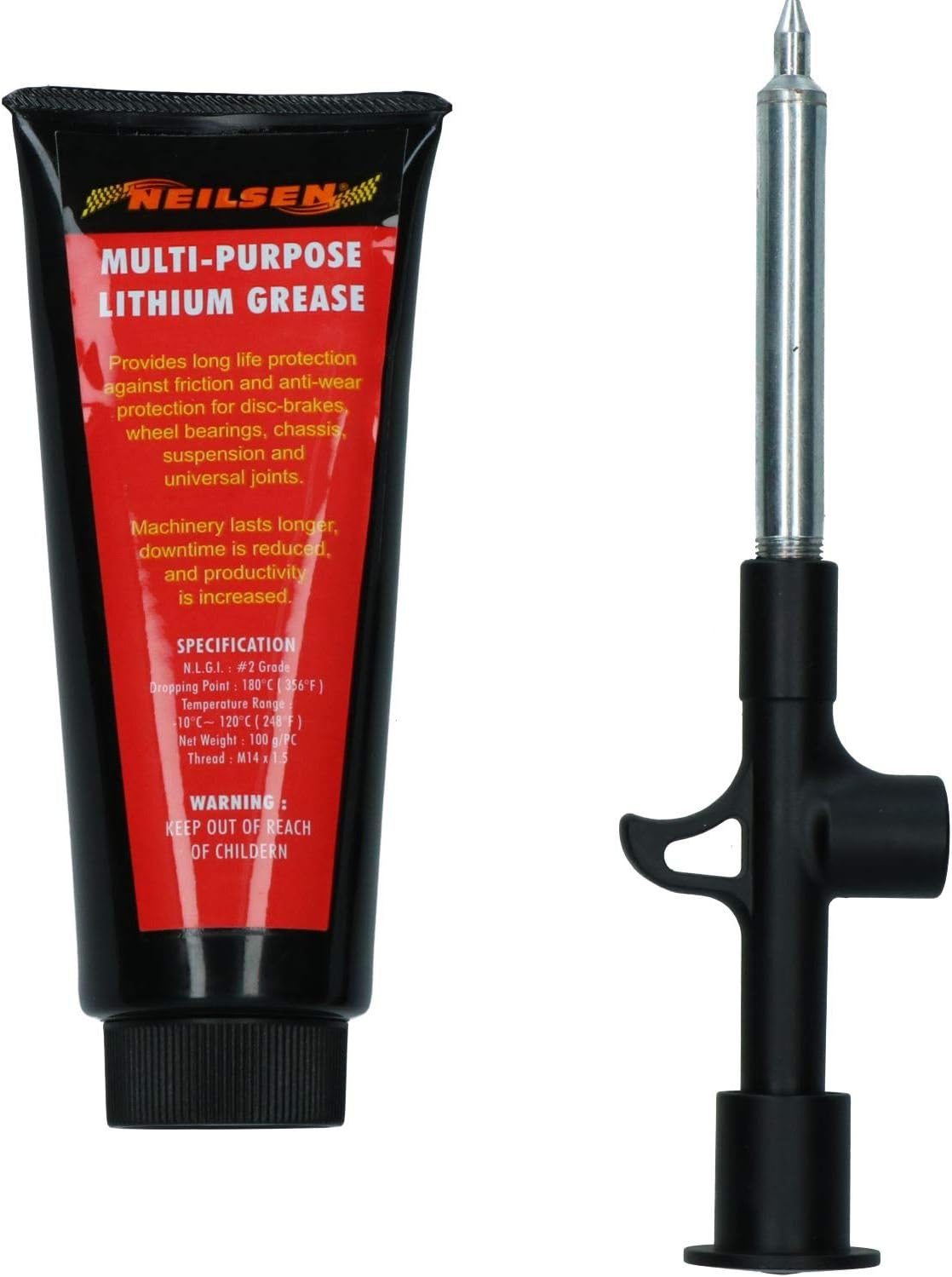 AB ToolsNeilsen Mini Push Type Grease Gun With 100 Grams Lithium