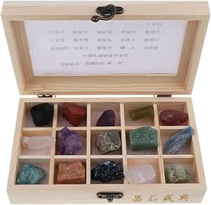 B Blesiya 15pcs Piedra Natural Juego de Ciencias Geológicas ...