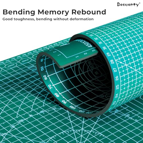 Beauenty A1/A2/A3 Cutting Mat, Self Healing Cutting Mat Durable Non-Slip 3mm Thick Double Sided Engraving Board, Reusable Gridded Rotary Mat for Crafts, Sewing, Engrave, Office (A3)
