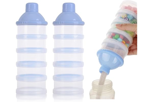 2 PCS 5 Layers Baby Milk Powder Dispenser, Milk Powder Pots, Formula Dispenser Portable Milk Powder Formula Dispenser Contain